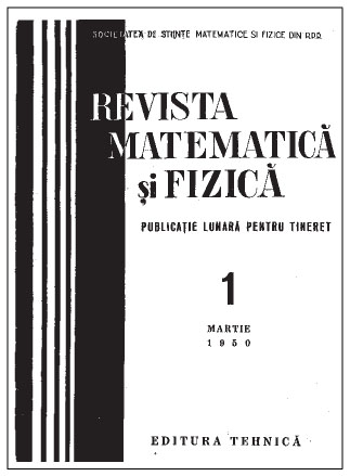  Revista matematică şi fizică coperta primului număr